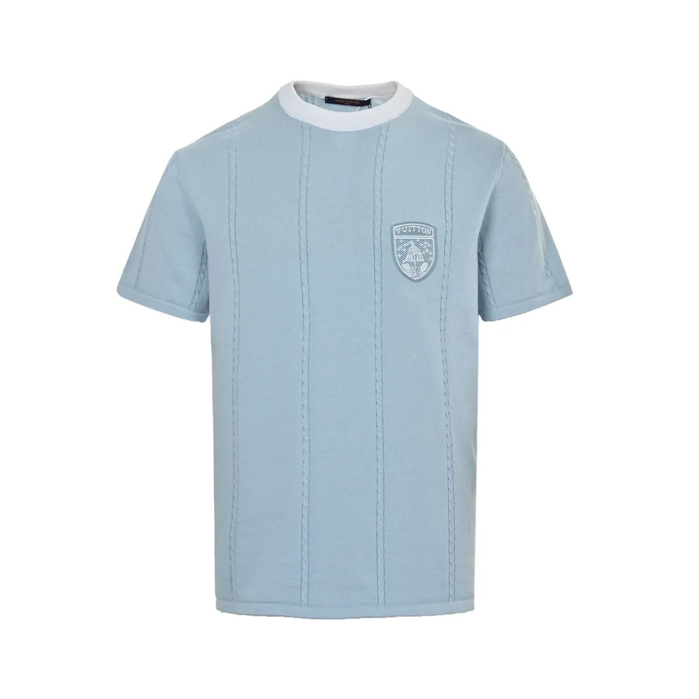 Louis Vuitton/Louis Vuitton 26ss badge embroidered knitted short sleeves